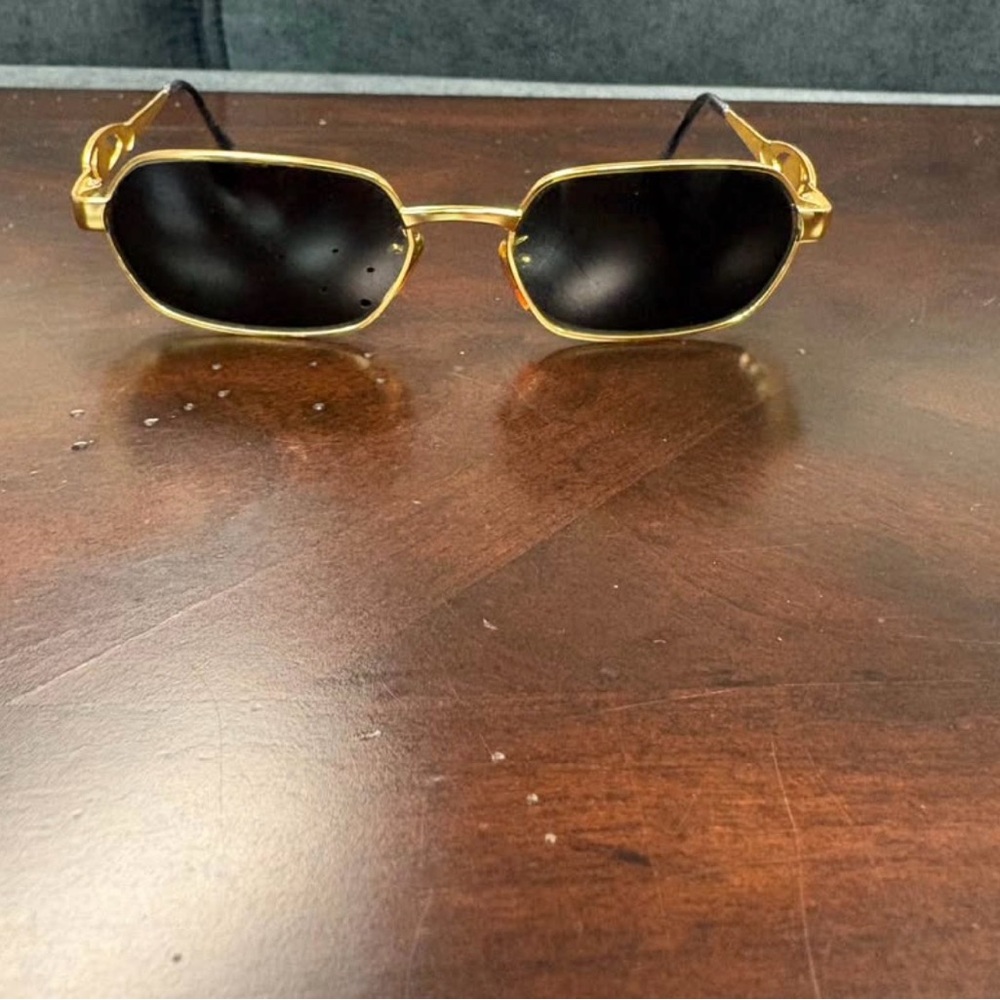 Vintage Gianni Versace 80s MOD. S81 Gold plated frame Hexagon Frame Sunglasses